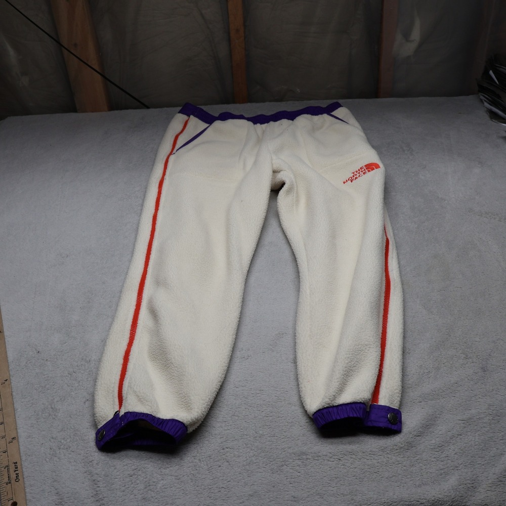 North Face Pants Women Large White Fleece Joggers Retro Outdoor Winter 34x29 VTG